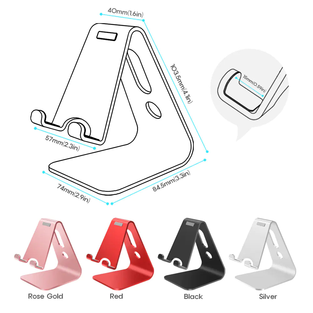 Universal Aluminum Desktop Phone and Tablet Stand